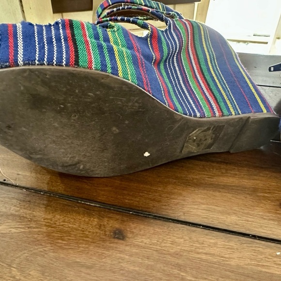 Jeffrey Campbell Multicolor Striped Wedges Size 6 - Picture 6 of 7